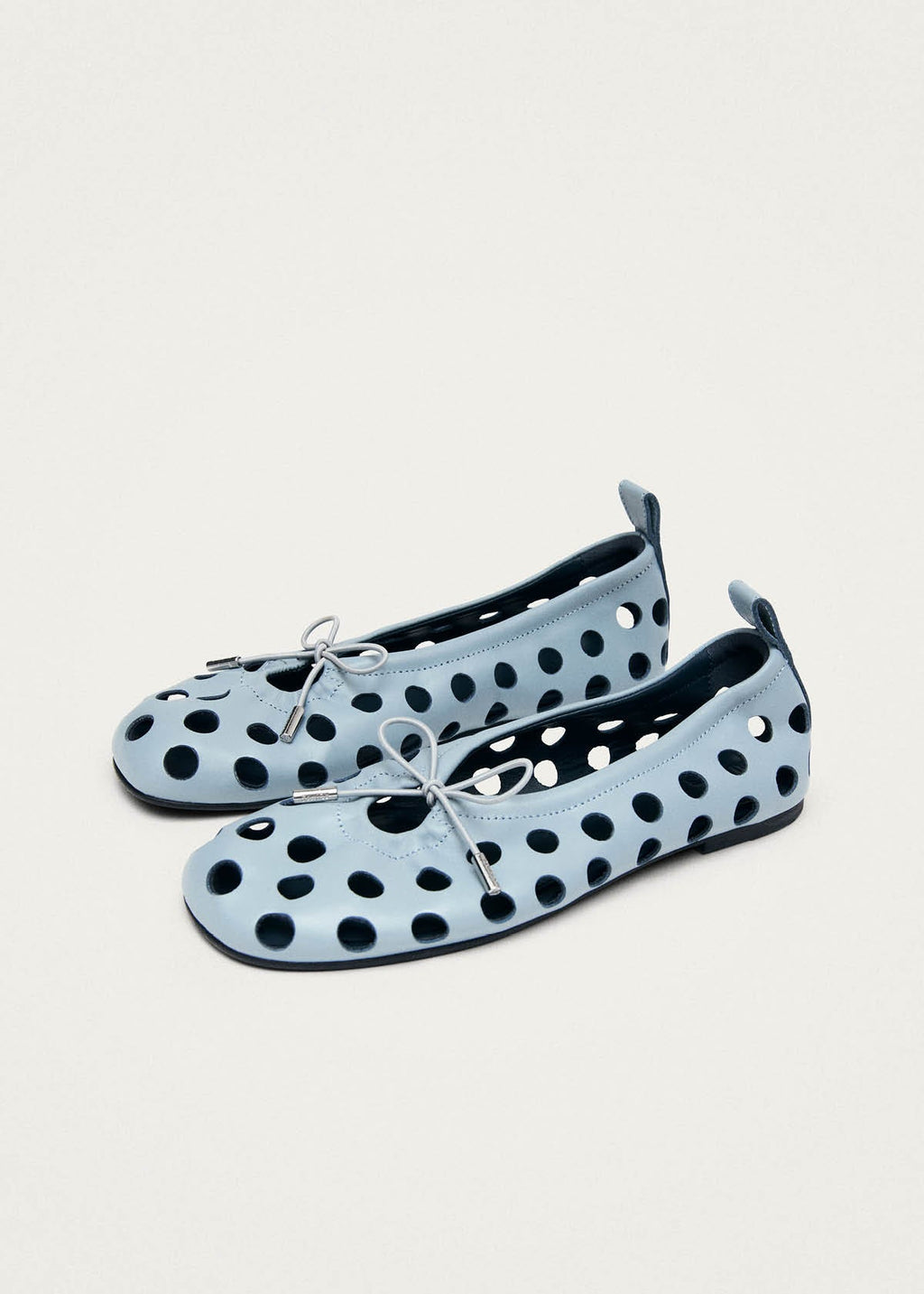 Rosalind Cut Out Blue Leather Ballet Flats