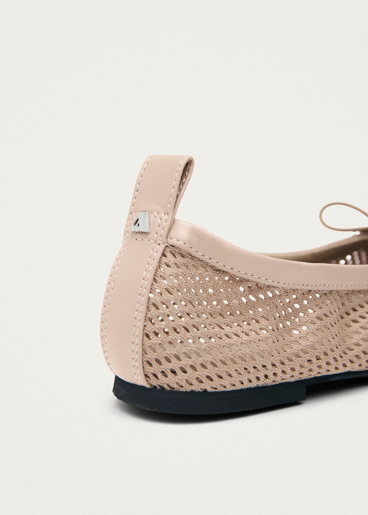 Rosalind Mesh Beige Leather Ballet Flats