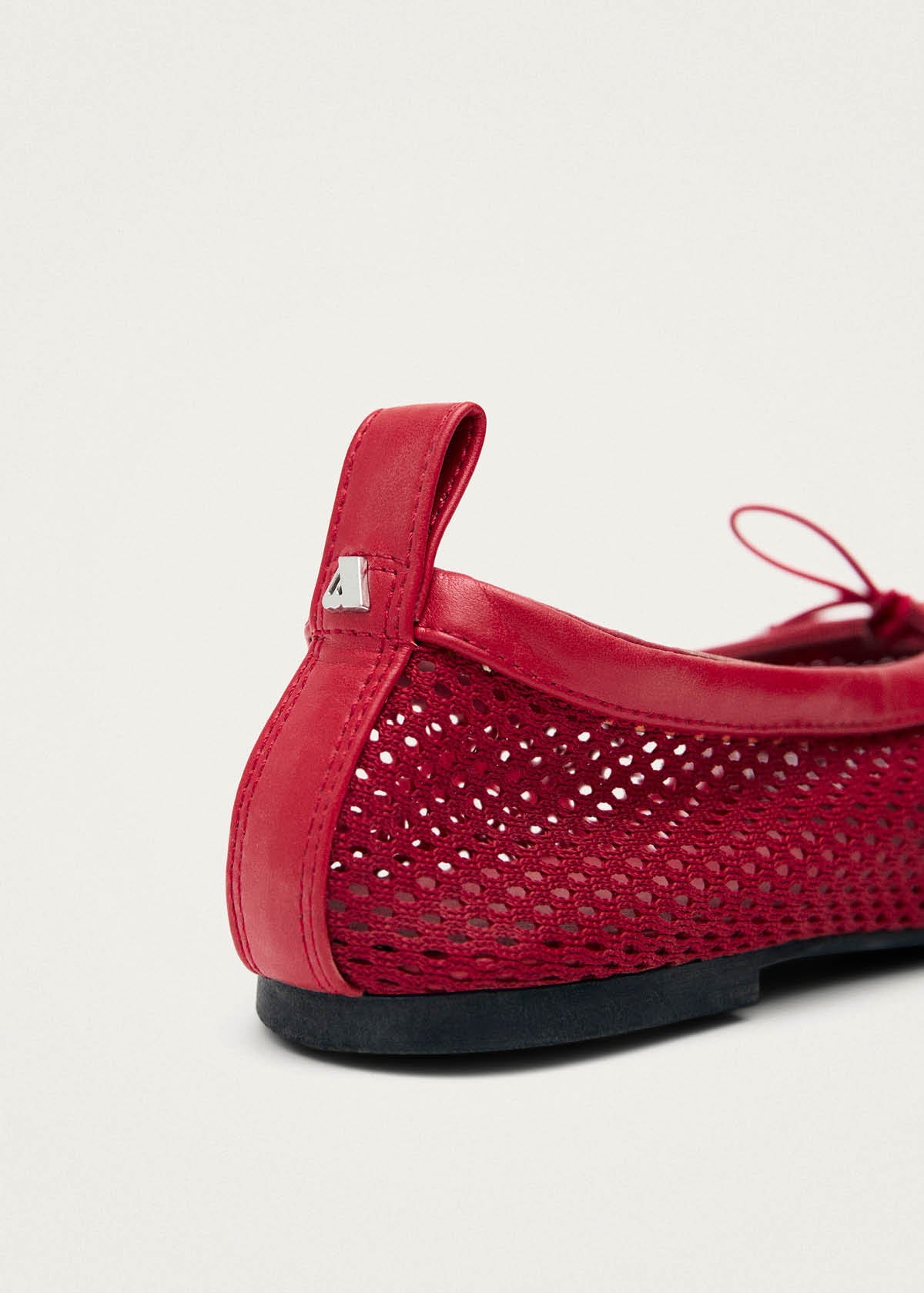 Rosalind Mesh Red Leather Ballet Flats