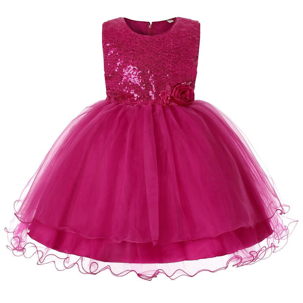 Flower Girl Dresses Sequin Princess Wedding Birthday Holiday Party Formal Graduation