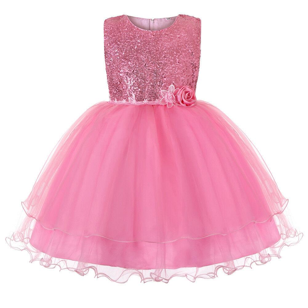 Flower Girl Dresses Sequin Princess Wedding Birthday Holiday Party Formal Graduation