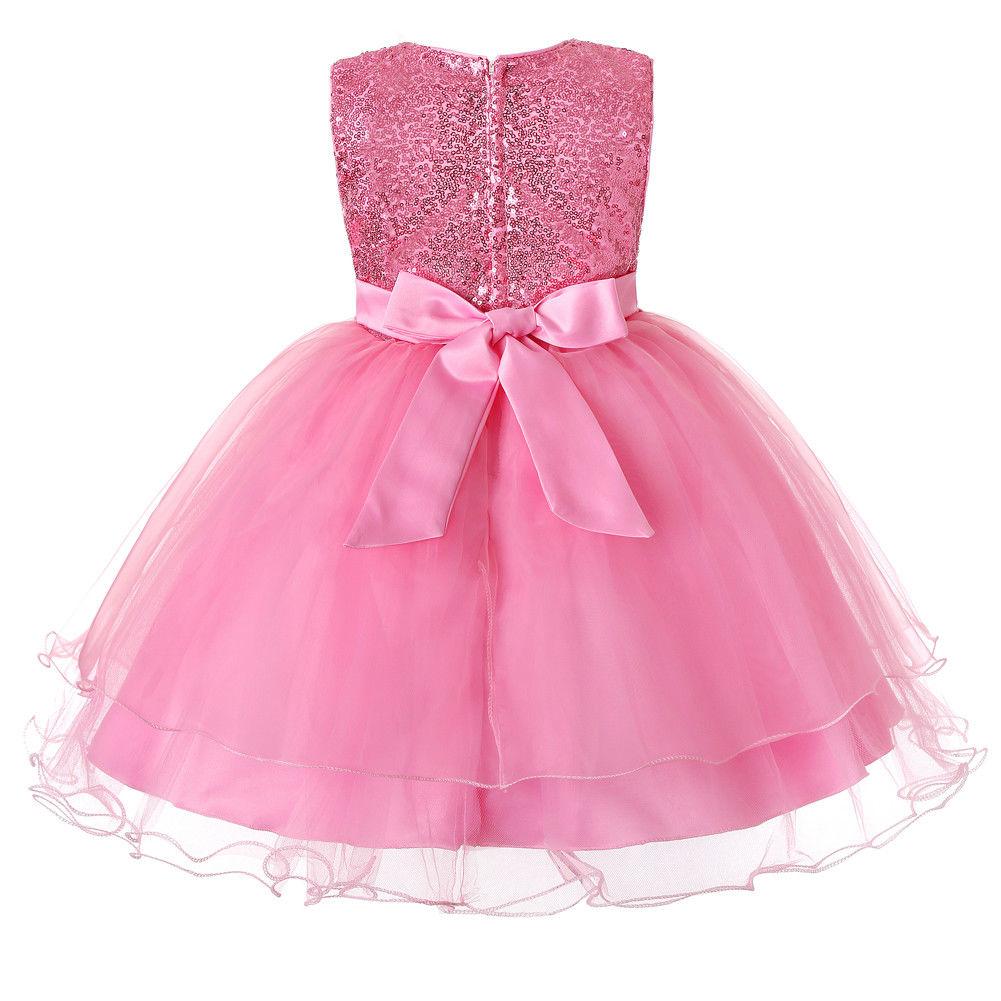 Flower Girl Dresses Sequin Princess Wedding Birthday Holiday Party Formal Graduation