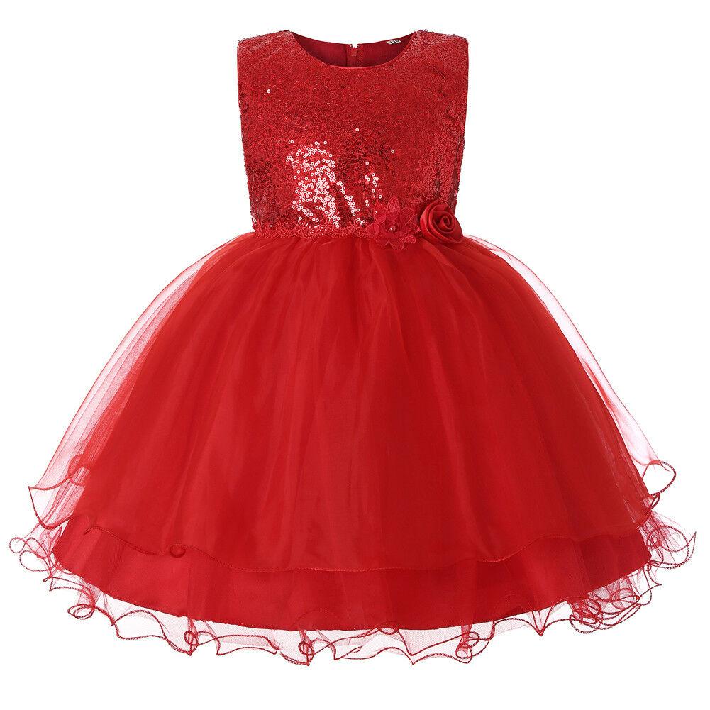 Flower Girl Dresses Sequin Princess Wedding Birthday Holiday Party Formal Graduation