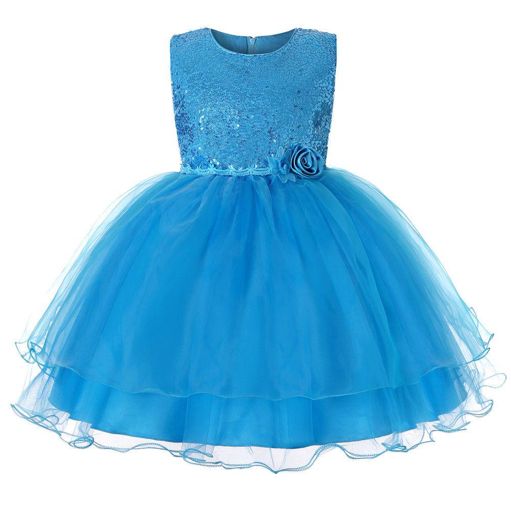 Flower Girl Dresses Sequin Princess Wedding Birthday Holiday Party Formal Graduation