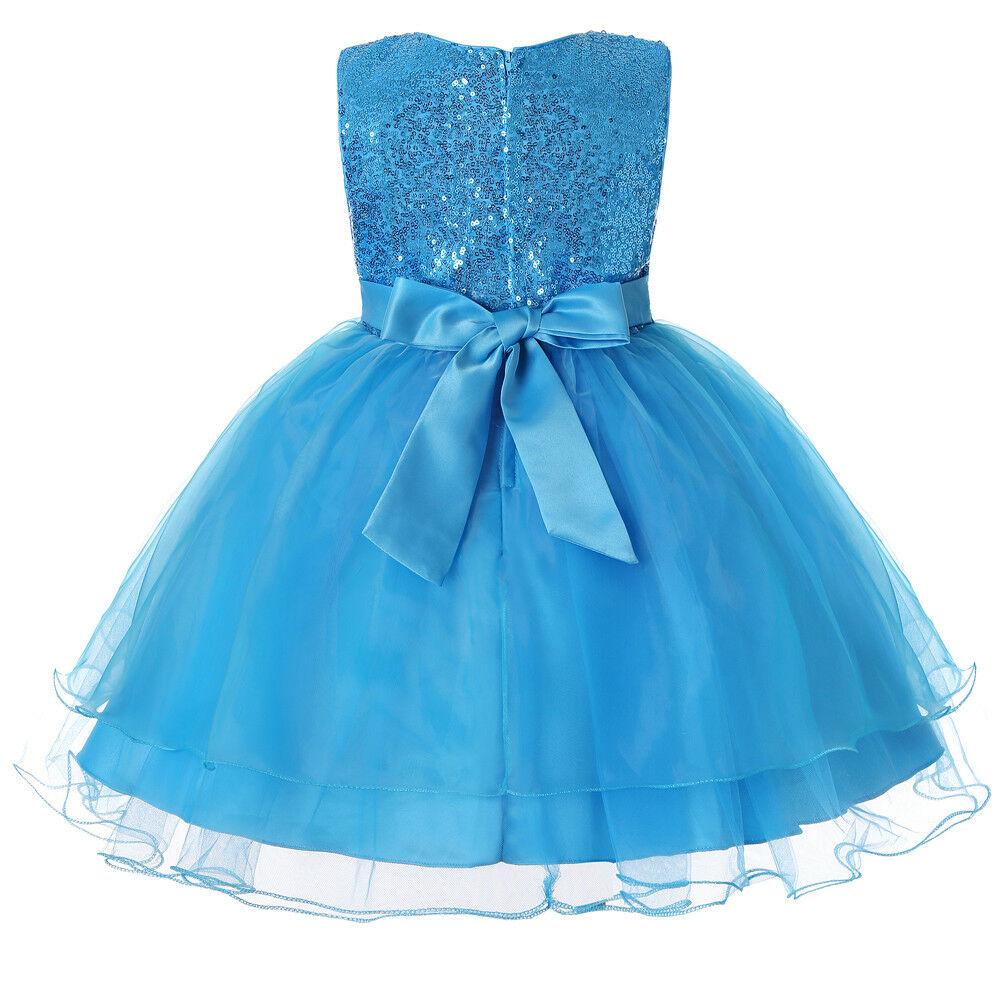 Flower Girl Dresses Sequin Princess Wedding Birthday Holiday Party Formal Graduation