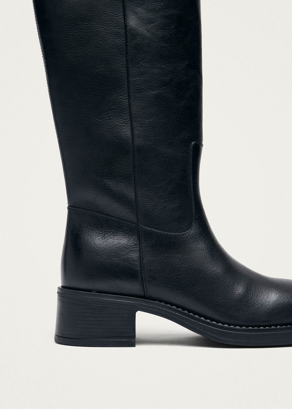 Sajan Black Leather Boots