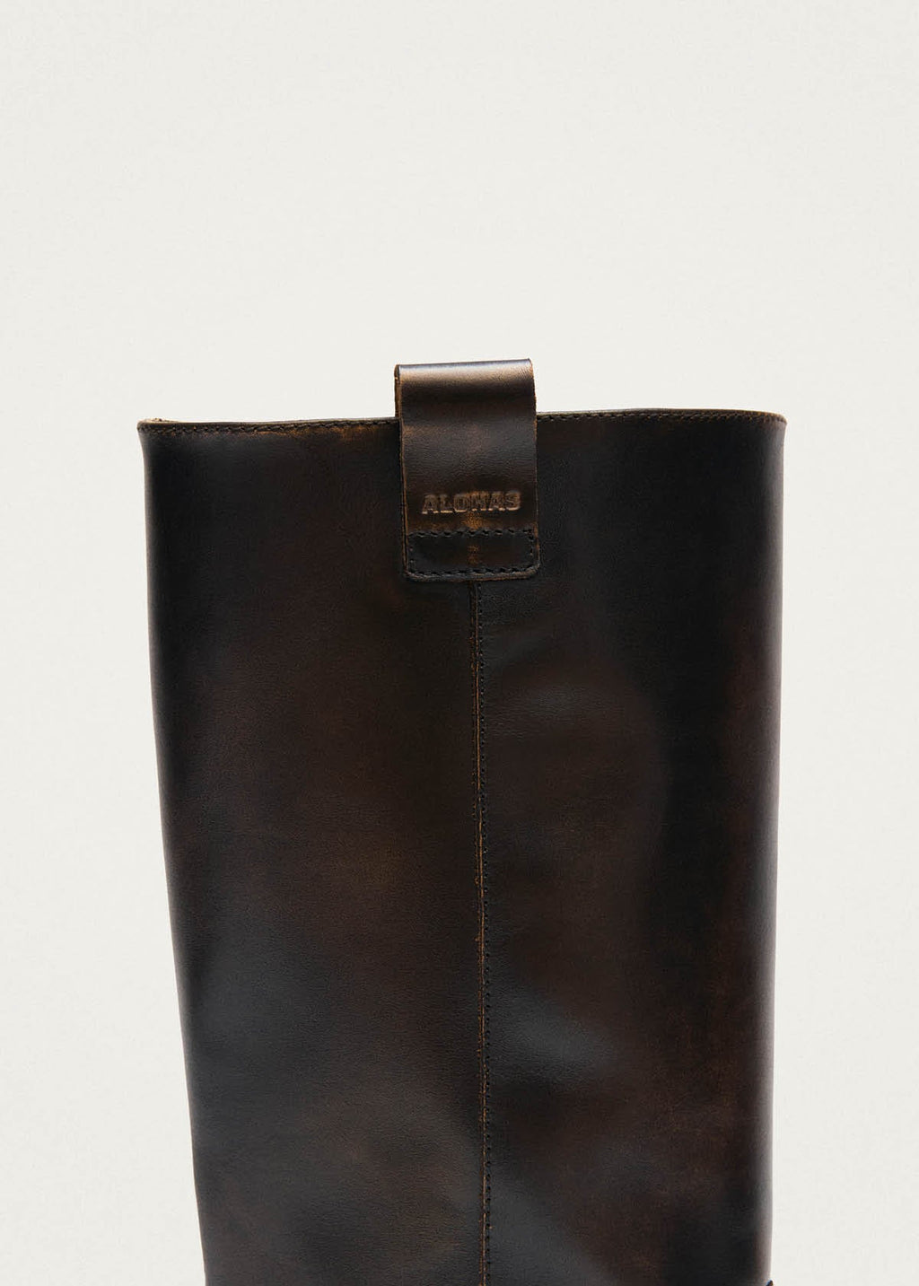 Sajan Vintage Effect Dark Brown Leather Boots