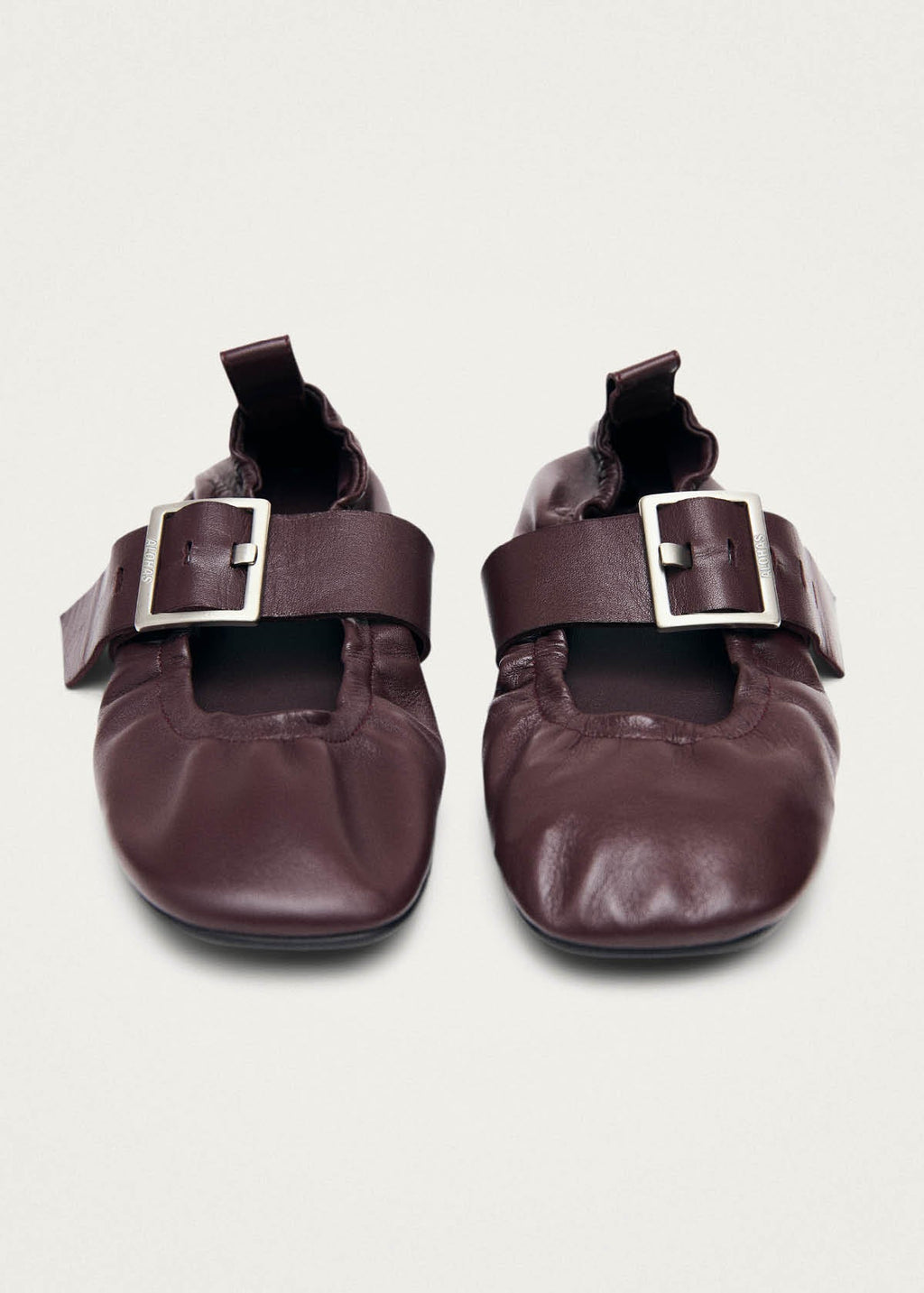 Sarea Burgundy Leather Ballet Flats