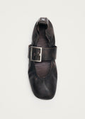 Sarea Vintage Effect Brown Leather Ballet Flats