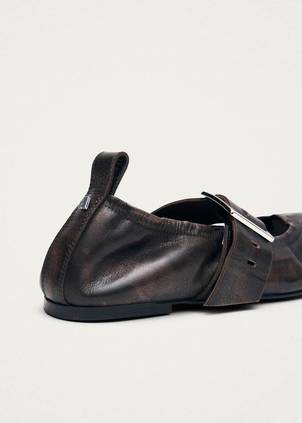 Sarea Vintage Effect Brown Leather Ballet Flats