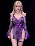 Purple Lace Kimono Costume Set
