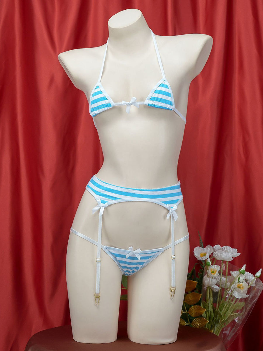 Cute Striped Micro Bikini Set