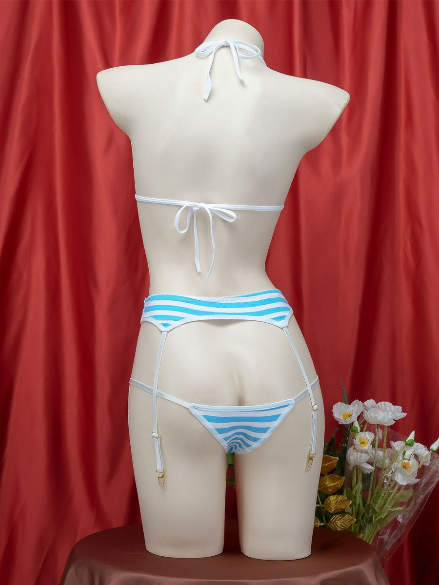 Cute Striped Micro Bikini Set