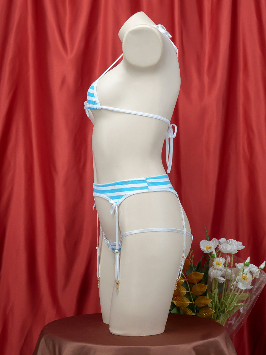 Cute Striped Micro Bikini Set