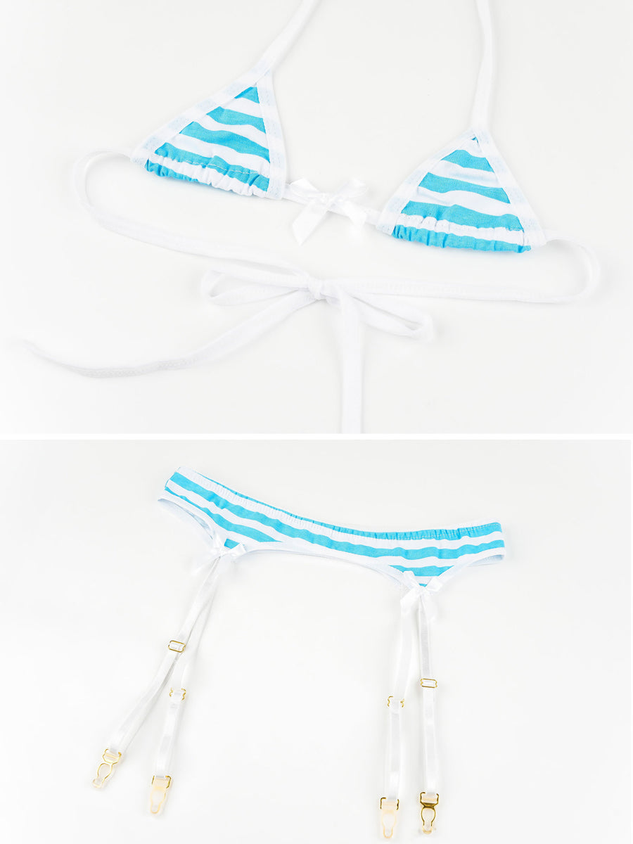 Cute Striped Micro Bikini Set