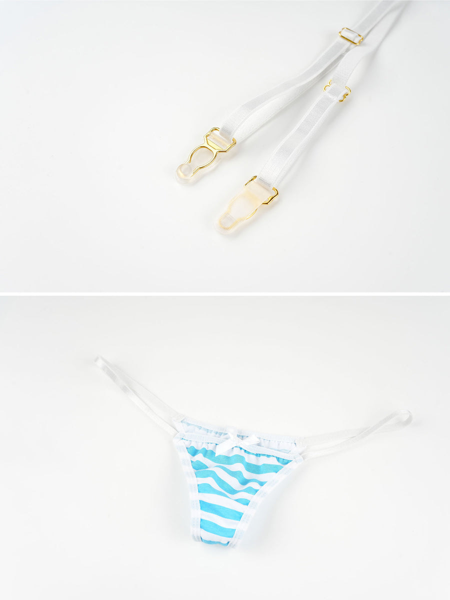 Cute Striped Micro Bikini Set