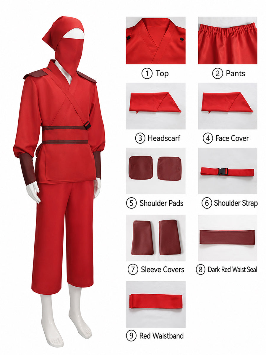 Red Shadow Hand Ninja Cosplay Costume