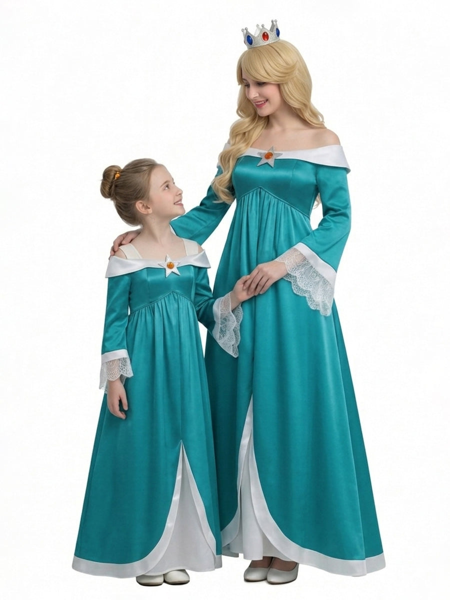 Satin Off Shoulder Princess Costume for Girls and Women
