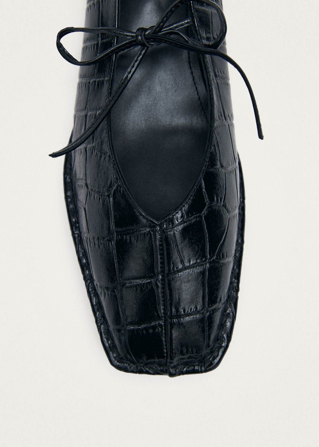 Sway Croco Black Leather Ballet Flats