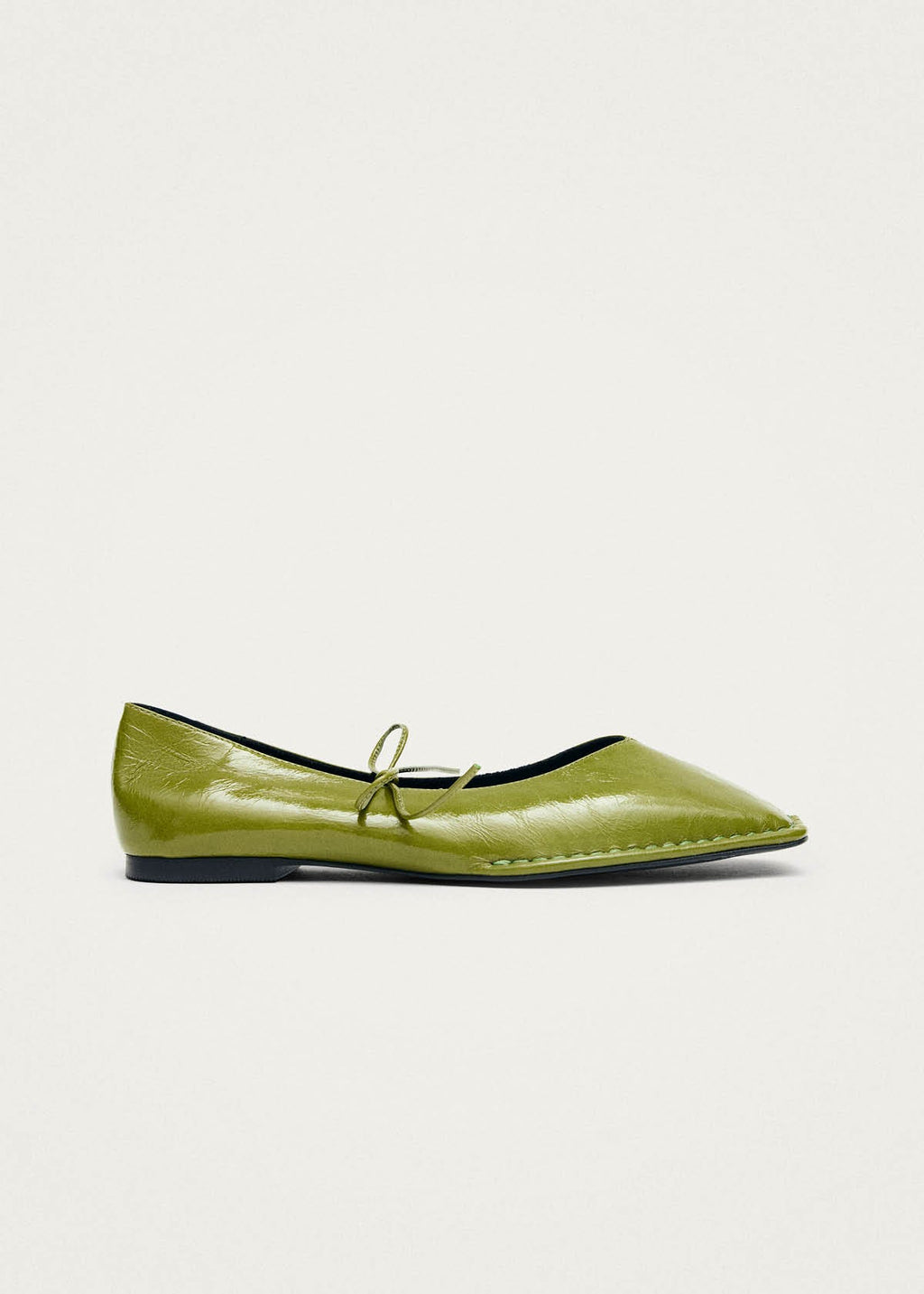 Sway Patent Green Leather Ballet Flats