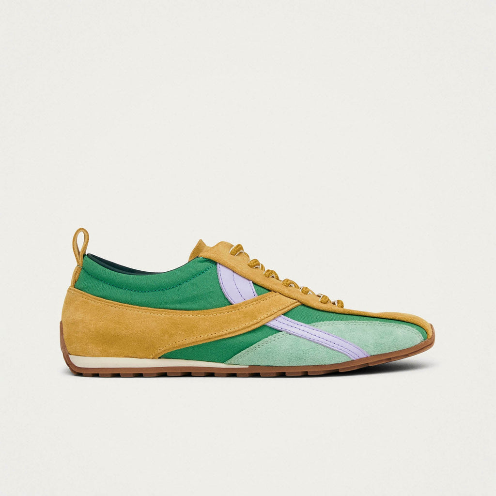 Tb.304 Nylon Green Leather Sneakers