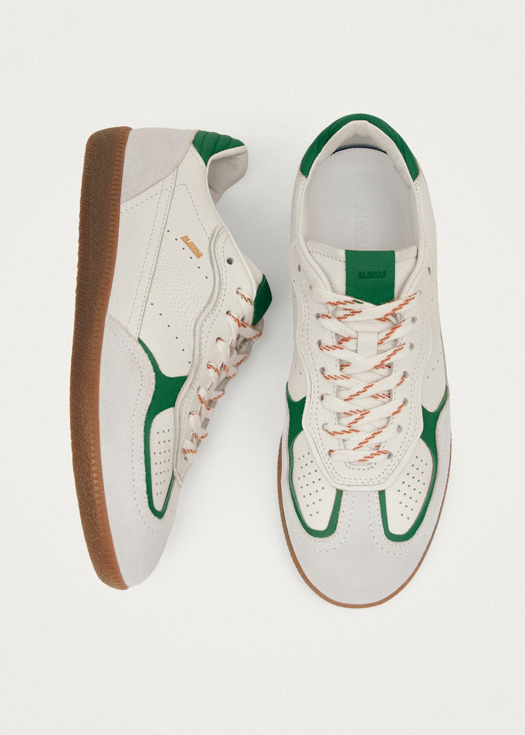 Tb.490 Rife Grain White Grass Green Leather Sneakers