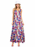 Geometric Print Sleeveless Maxi Dress Set for Women and Girls