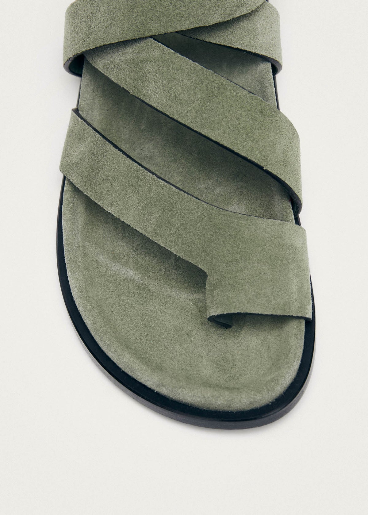 Tide Suede Green Leather Sandals