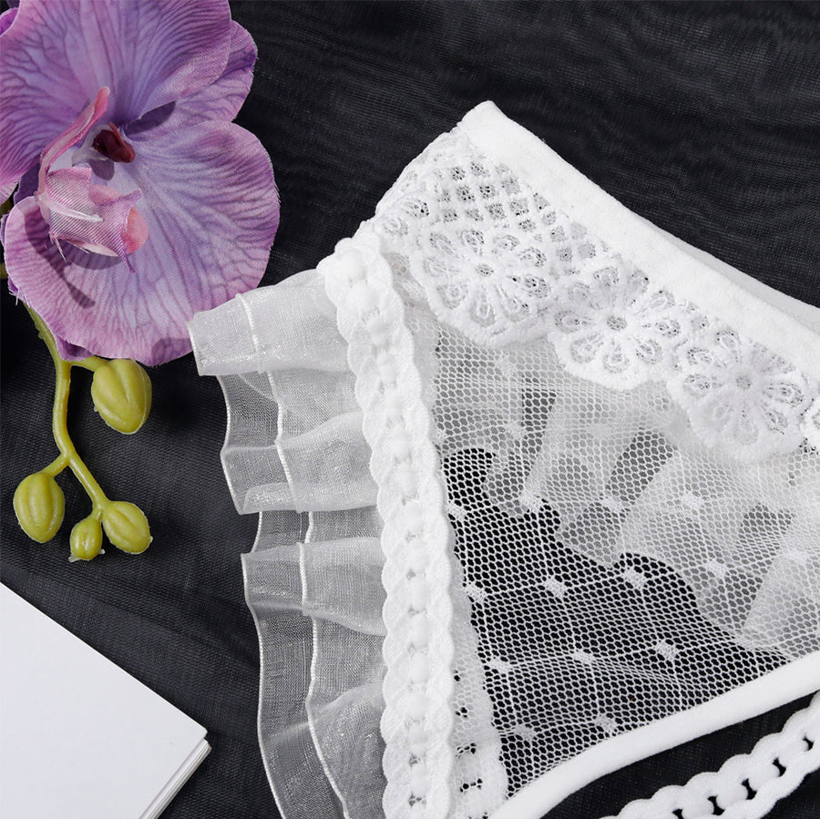 4-Piece Bridal Lace Lingerie Set with Garter Belt
