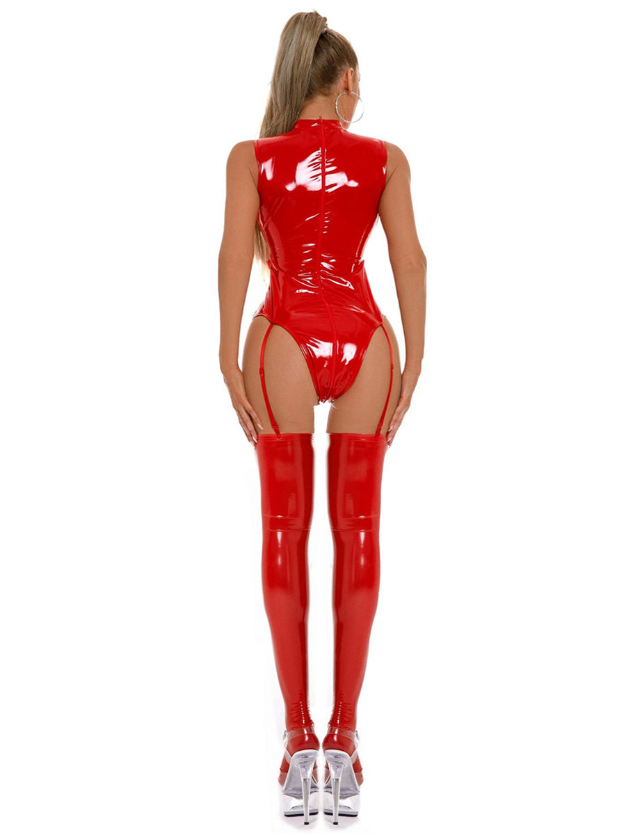 Fetish High-Neck Bodysuit Set