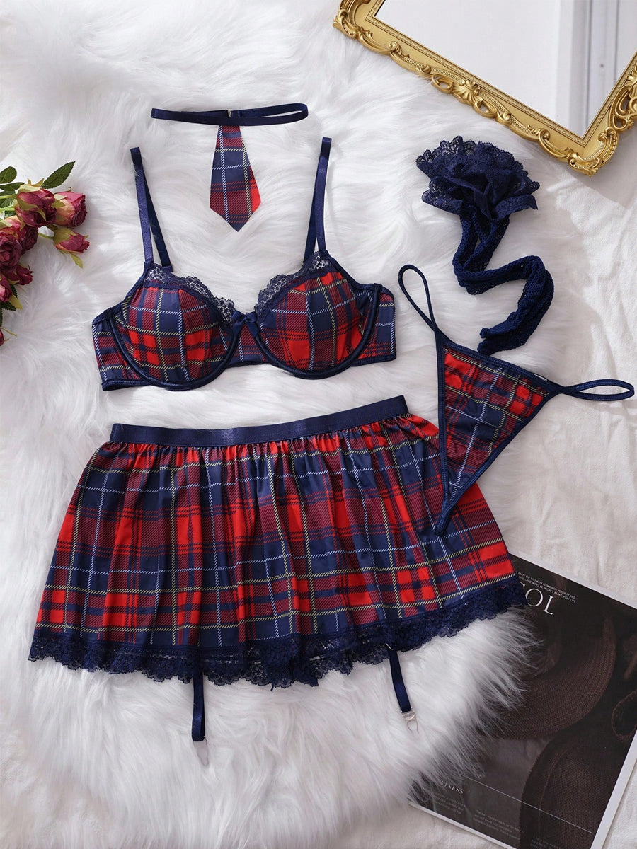 Elite Plaid Schoolgirl Costume Set