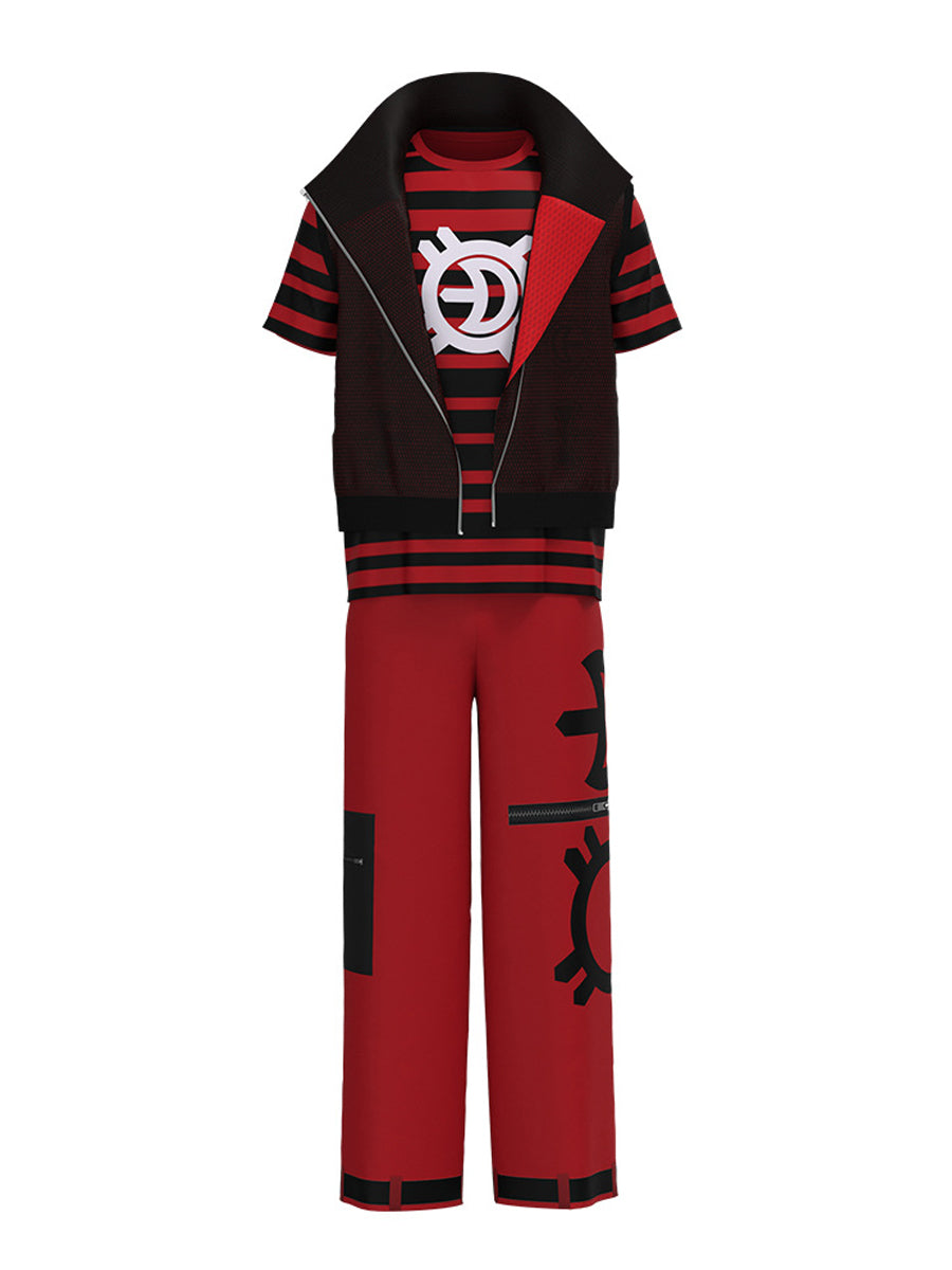 Red Vampire Tech Rebel Costume for Adults and Kids