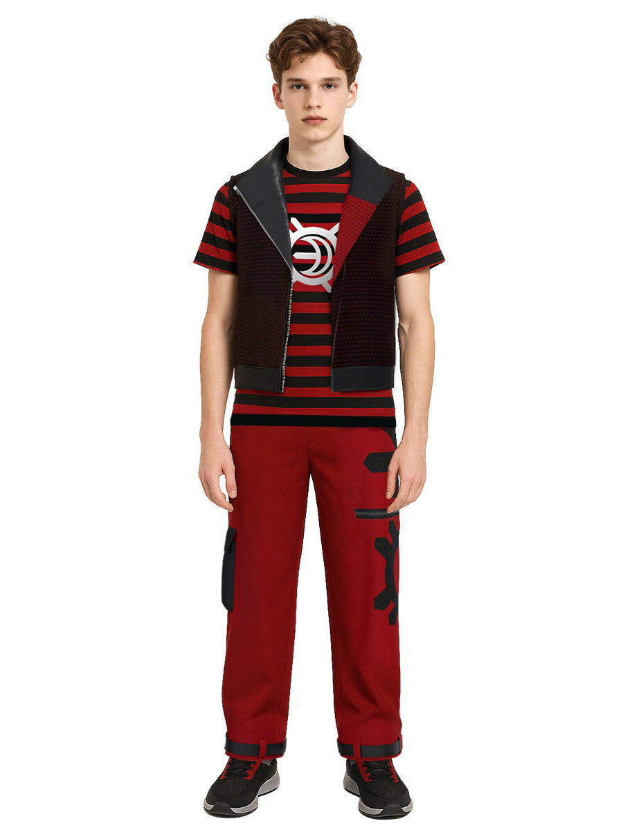 Red Vampire Tech Rebel Costume for Adults and Kids