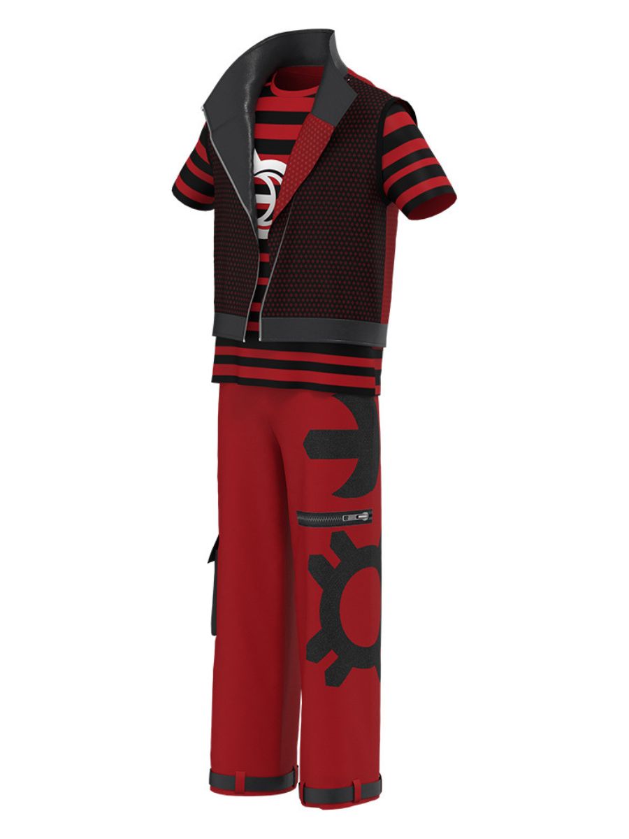 Red Vampire Tech Rebel Costume for Adults and Kids