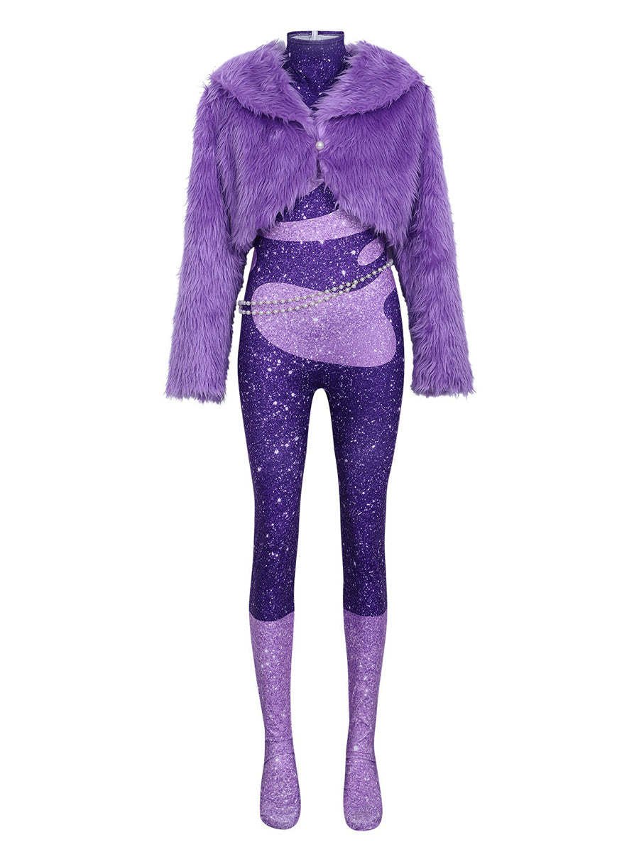 Purple Pop Star Stage Costume